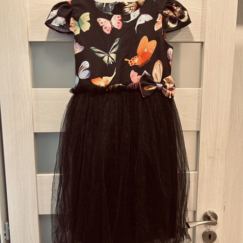 Girls' dress and pants set like new, colorful, sizes 140-158 cm