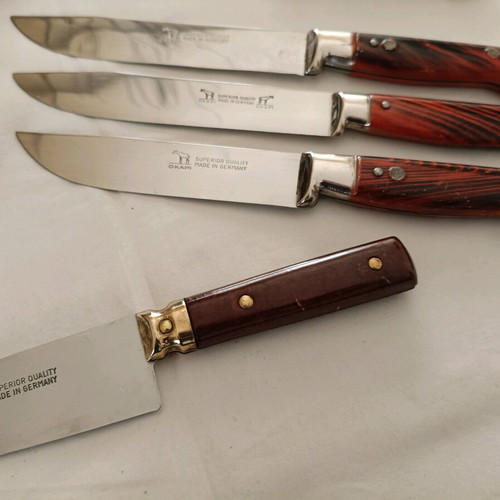 Collection of 12 old vintage Okapi knives from Germany like new