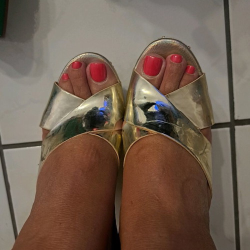 Mules platform Fred like new, gold color, size 36