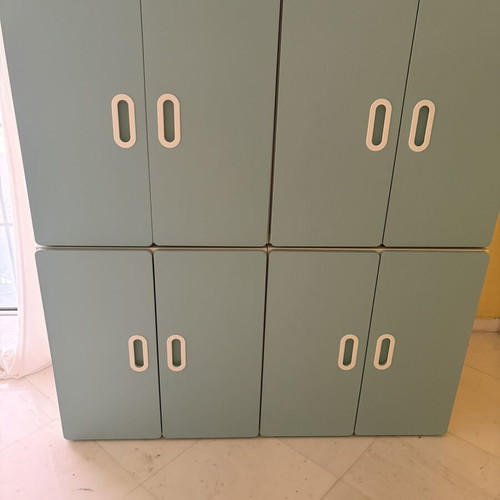 IKEA Stuva Småstad children's cabinets like new, set of 4, white and blue