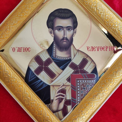 Epigonatio with Saint Eleftherios image new, luxurious