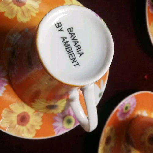 Porcelain Coffee Cups Set of 6 with Original Design
