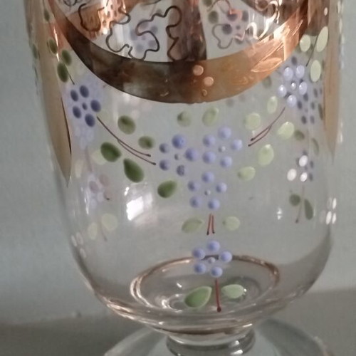 Beykoz Vase from Sultan's Glassworks like new, hand-painted vintage