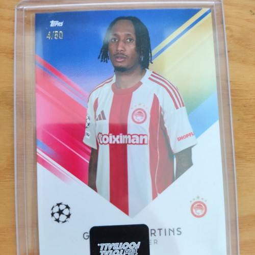 Topps Total Football Gelson Martins Olympiacos card like new, limited to 50