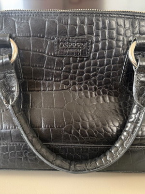 Osprey London leather handbag with crocodile texture black like new