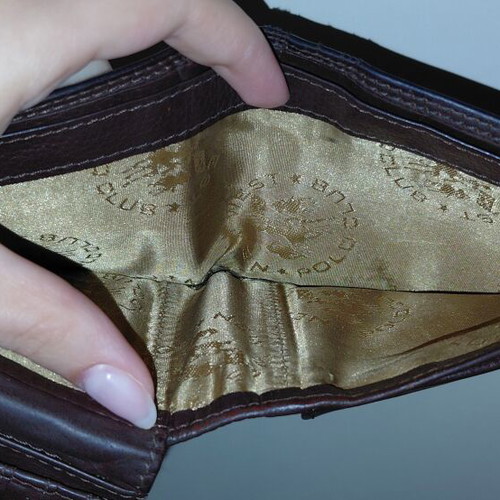 New West Polo Club leather wallet, brown, RFID protection