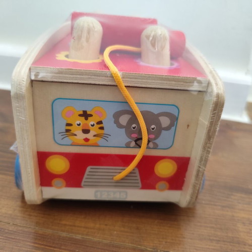 Wooden Animal Bus Toy new, 24x15x14cm