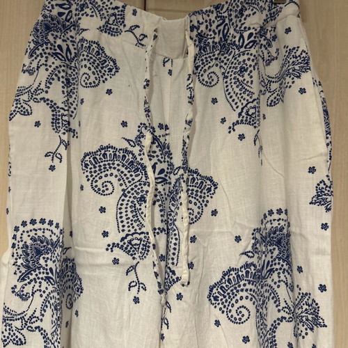 Linen pants with pattern like new, size L
