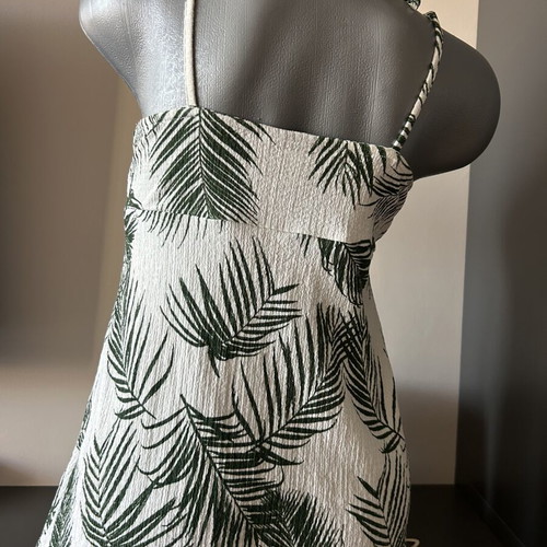 Topshop short summer dress, white and green, size S/M