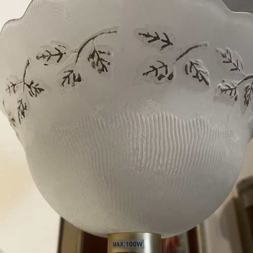 Glass lampshade for floor or ceiling light