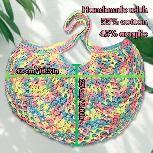 Pastel Slushy Handmade Mesh Market Bag