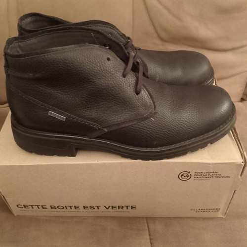 Clarks Morris Peak II boots new, black leather, size 42