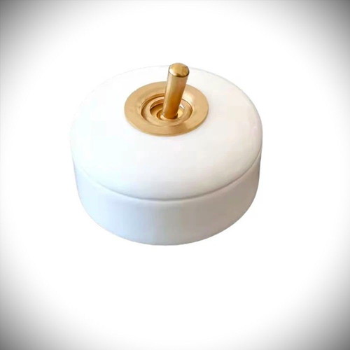 Porcelain wall switch new, 6A 220V, retro 1930 style