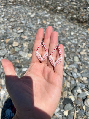 Handmade earrings new from polymer clay and steel