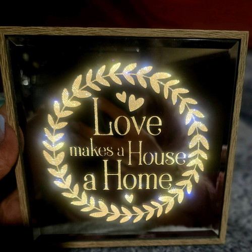 LED Lighted Frame 16×16 cm New with Wooden Frame