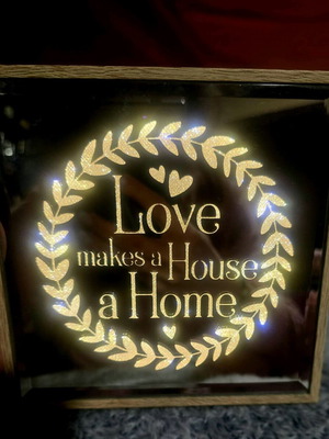LED Lighted Frame 16×16 cm New with Wooden Frame