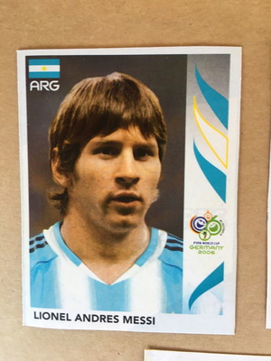 Panini Germany 2006 Messi sticker used, cut from album