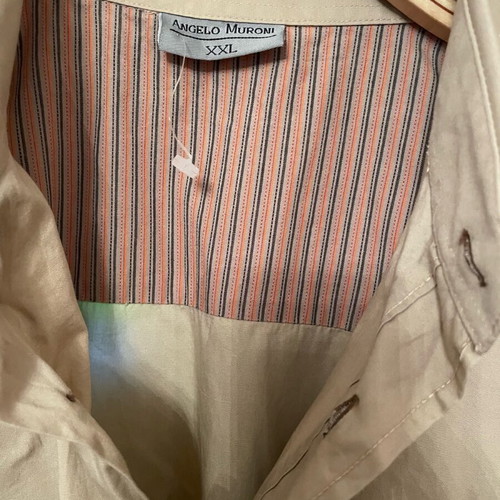 Angelo Muroni beige men's shirt XXL new 100% cotton