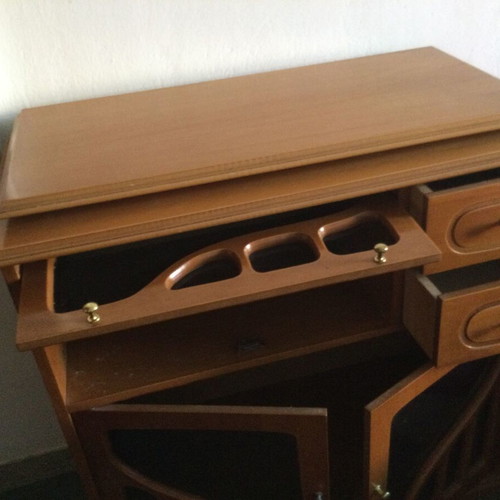 Vintage TV cabinet with rotating base, wood