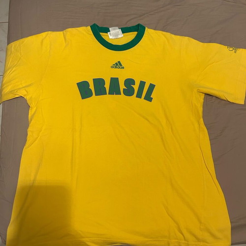 Brazil 2002 World Cup Adidas T-shirt vintage, like new, yellow, medium