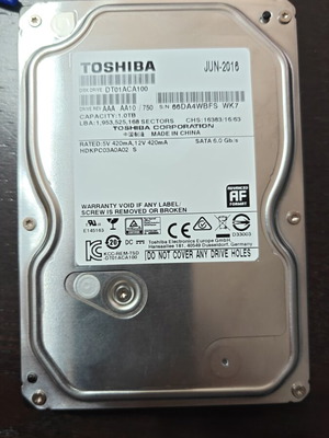 Toshiba 1TB SATA 3.5 HDD used for PC backup