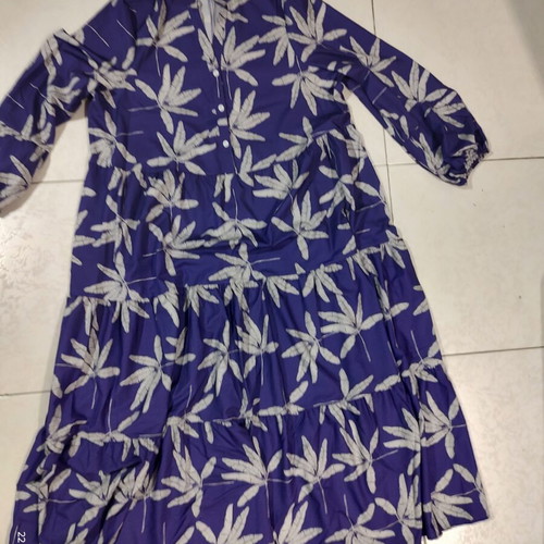 SHEIN Curve maxi dress with ruffles, purple blue, 3XL