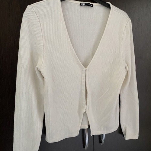 Zara white cardigan used, size M