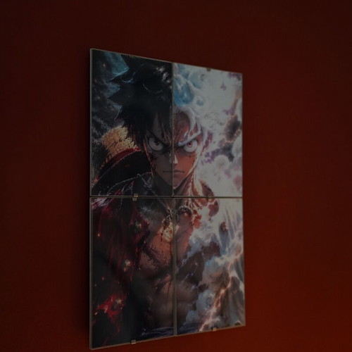 One Piece Gear 5 Luffy 4 Panel Wall Art set made to order