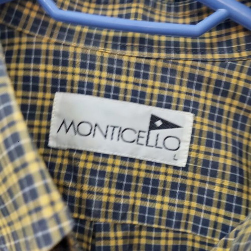 Monticello men's cotton shirt like new, multicolor yellow, size L