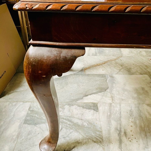 Wooden antique carved dining table with lion legs used