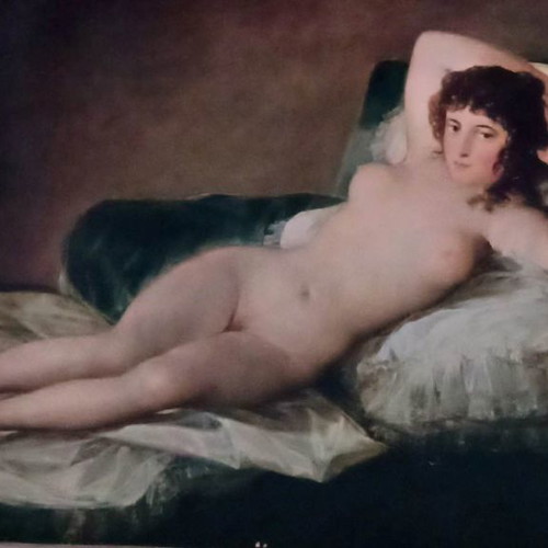 Goya La maja desnuda framed print new, size 26x52 cm