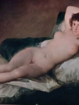 Goya La maja desnuda framed print new, size 26x52 cm