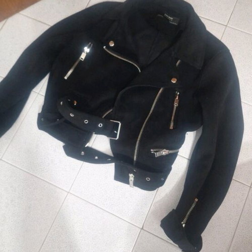 Zara suede jacket like new, size medium/small, black