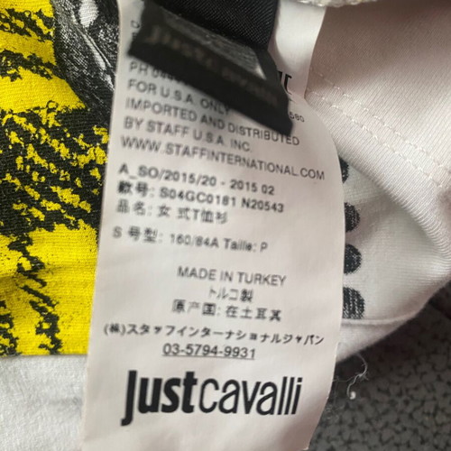 Just Cavalli T-shirt used, size S, yellow