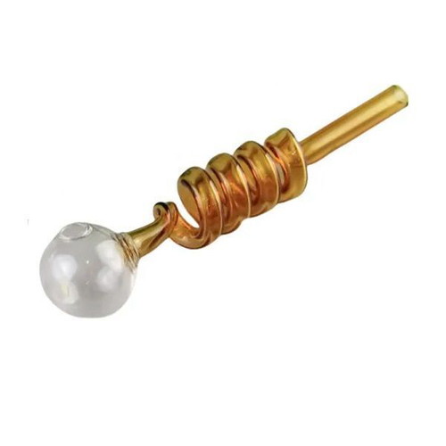 Glass pipe 14cm yellow new