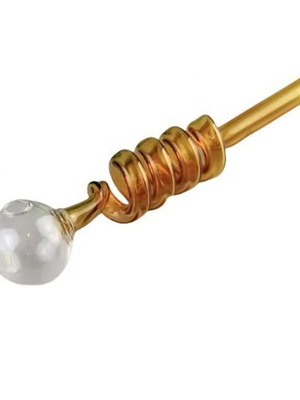 Glass pipe 14cm yellow new