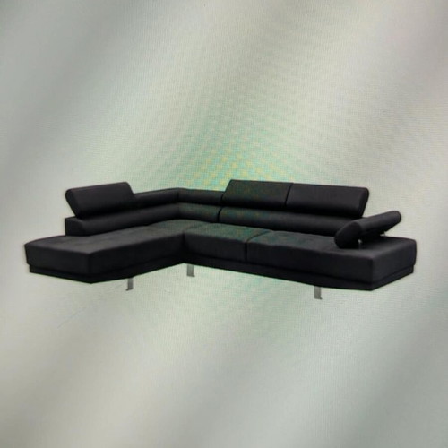 Sector Corner Sectional Sofa, black fabric, modern design