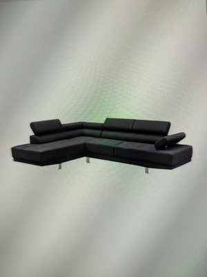 Sector Corner Sectional Sofa, black fabric, modern design
