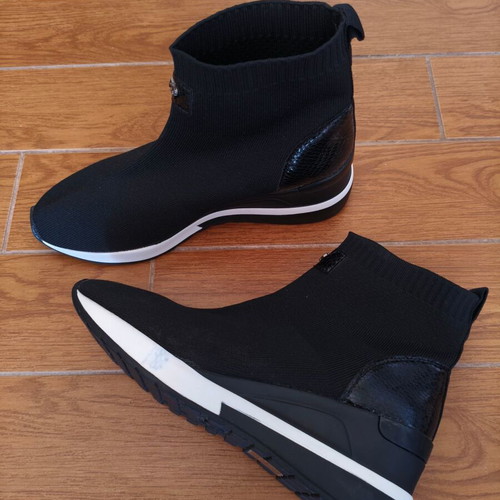Renato Garini sneaker booties with platform heel, new, size 37, black