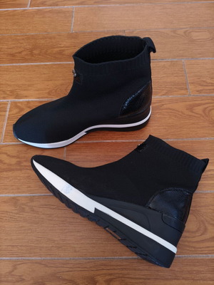 Renato Garini sneaker booties with platform heel, new, size 37, black