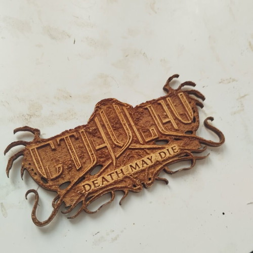 Wooden Cthulhu Death May Die decorative plaque