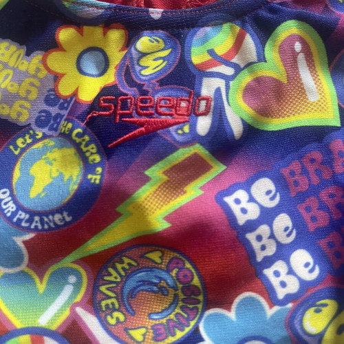 Speedo Digital Allover Splashback Girls' Swimsuit used, size 7-8 years