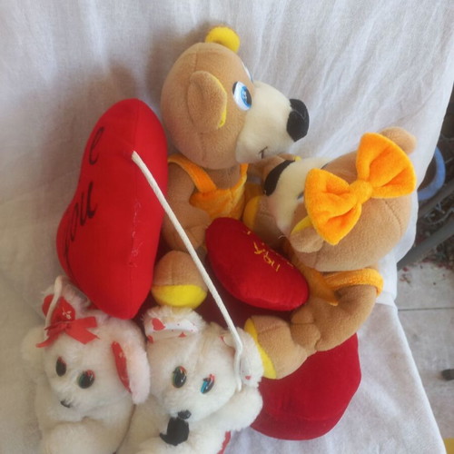 Romantic teddy bear set like new
