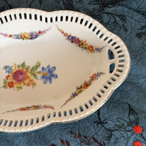 Porcelain Fondantier Dish like new, 1950s with foreign mark