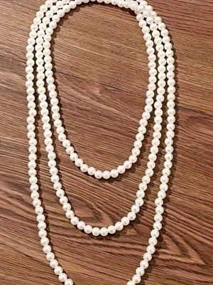 Pearl necklace very long, new, length 178 cm