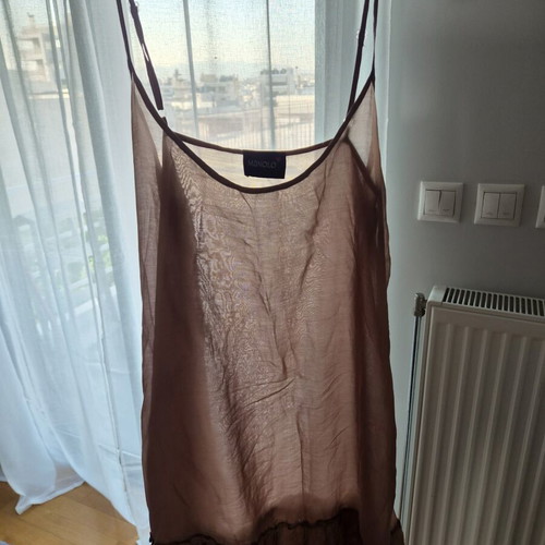 Manolo double dress one size beige and brown like new