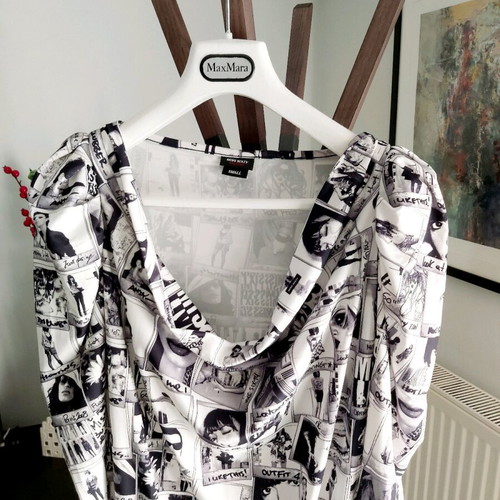 Miss Sixty dress like new, mini with puffed shoulders and draped neckline