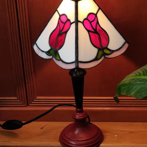 Stained glass table lamps, set of 2