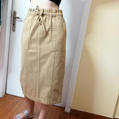 Midi denim skirt ASOS like new, butter yellow, size 38