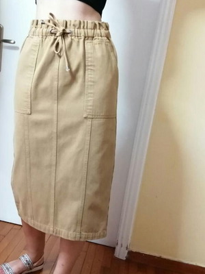 Midi denim skirt ASOS like new, butter yellow, size 38